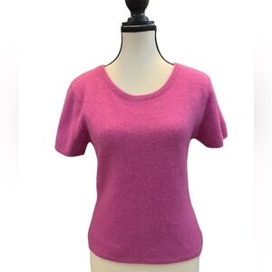 Vintage Angora (70%) and Nylon (30%) Short Sleeve Sweater Size M retro luxury